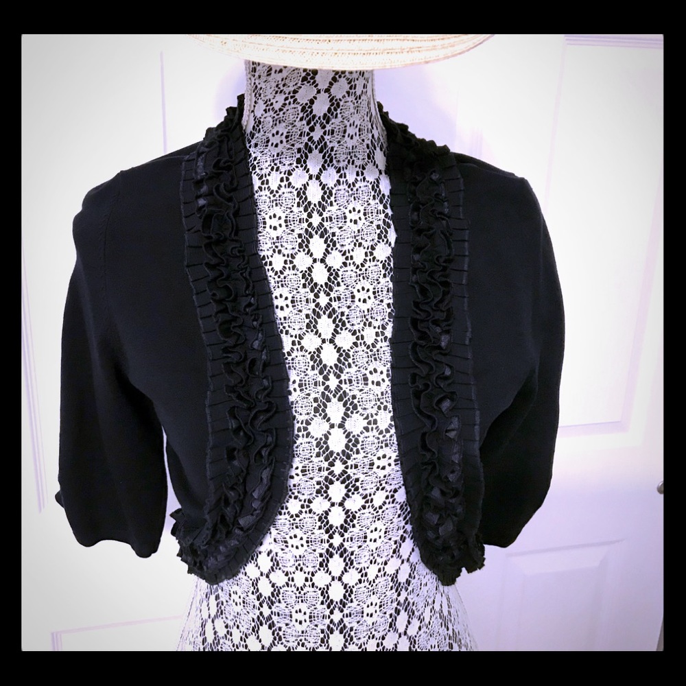 White House Black Market black ruffled Cardi